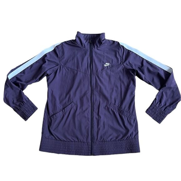 Nike Full Zip Purple Windbreaker Jacket Lightweight Athletic Coat Size Large - Picture 1 of 9